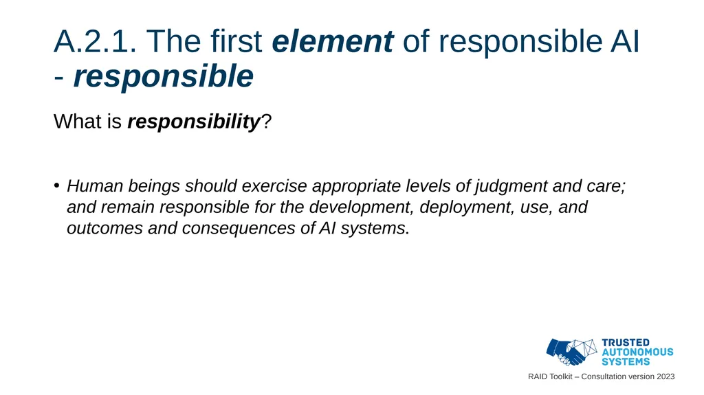 Responsible Artificial Intelligence for Defence - slide 49 of 65
