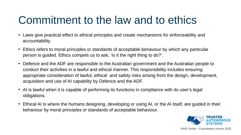 Responsible Artificial Intelligence for Defence - slide 5 of 65