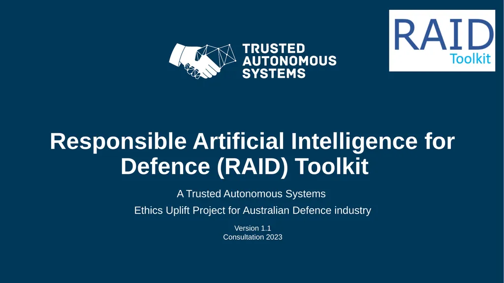 Responsible Artificial Intelligence for Defence - slide 1 of 65