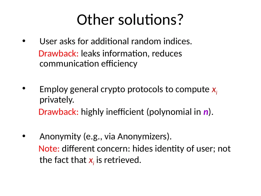 Private Information Retrieval Amir Houmansadr - slide 11 of 36