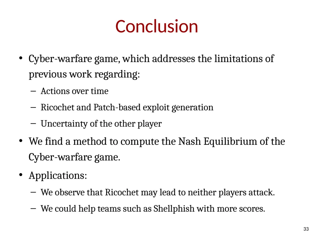 How Shall We Play a Game? A Game-theoretical Model - slide 32 of 35
