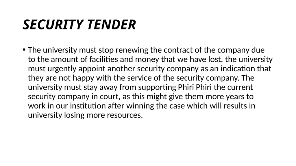 VUT STUDENT REPRESENTATIVE COUNCIL PRESENTATION - slide 12 of 13