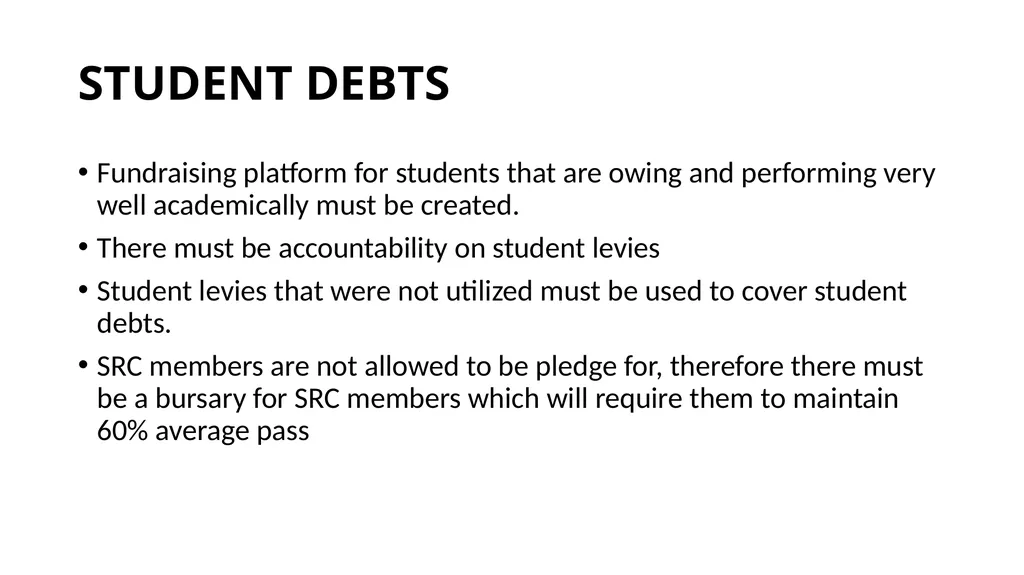 VUT STUDENT REPRESENTATIVE COUNCIL PRESENTATION - slide 11 of 13