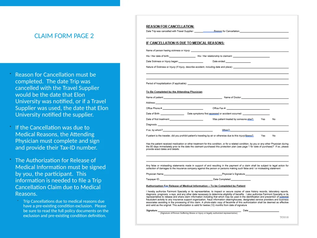Trip Cancellation Claim Process iNext Insurance - slide 3 of 4