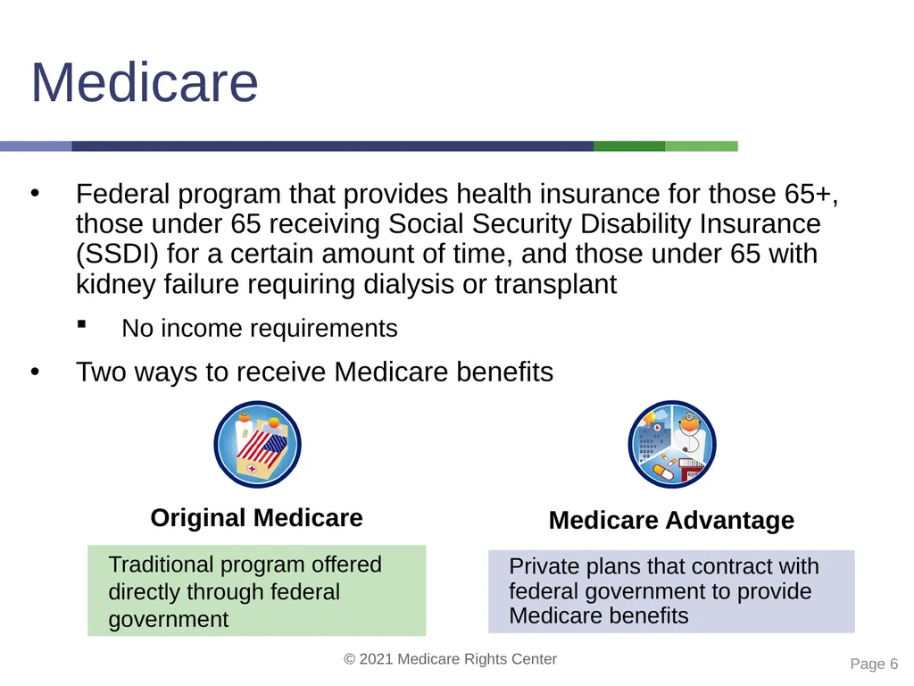Coverage options for people with Medicare and - slide 6 of 40