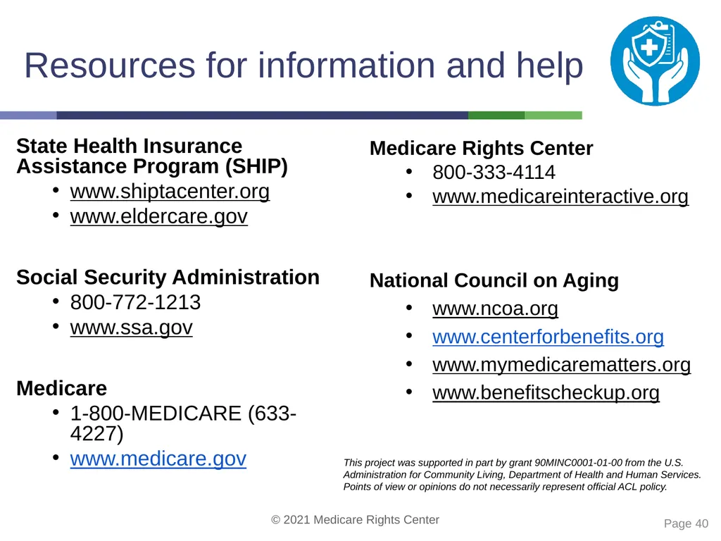 Coverage options for people with Medicare and - slide 40 of 40