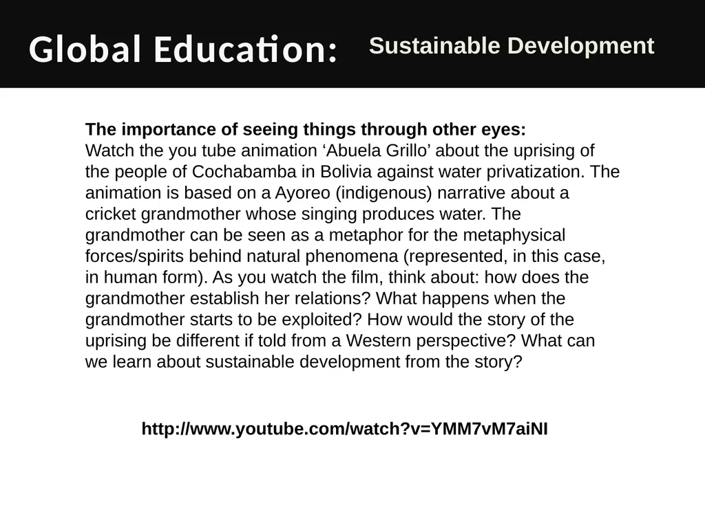 Global Education (GE): Key debates in Sustainable - slide 9 of 9