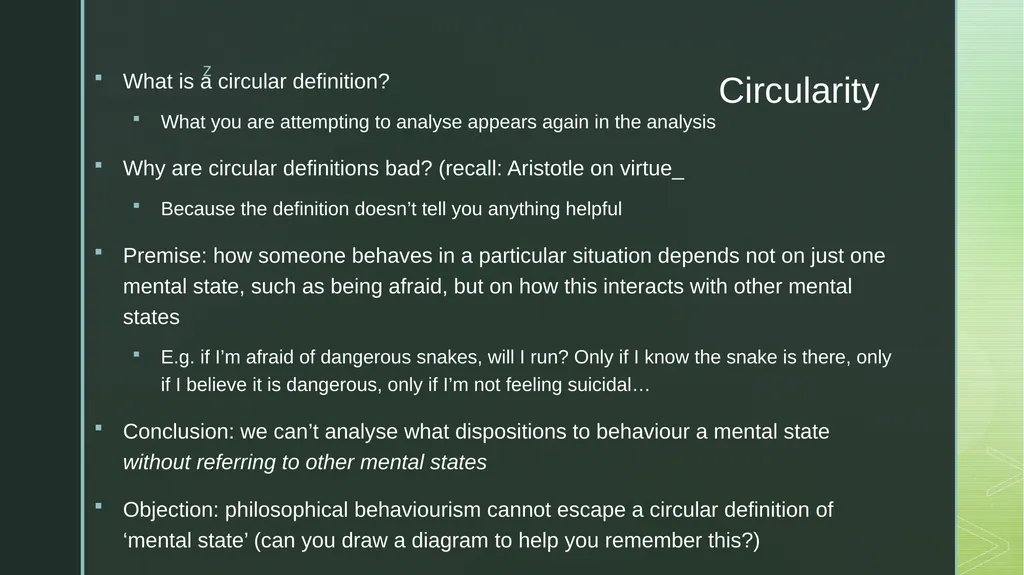 Two objections to hard behaviourism Michael - slide 5 of 10