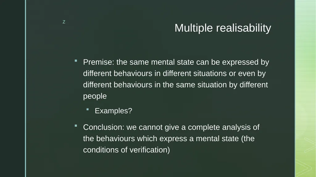 Two objections to hard behaviourism Michael - slide 6 of 10