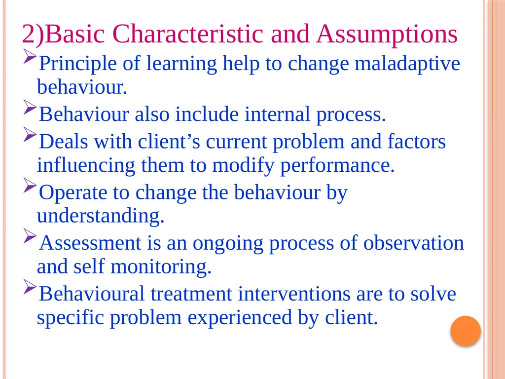 PSYCHOTHERAPEUTICS BEHAVIOURAL THERAPY CONTENTS - slide 7 of 20