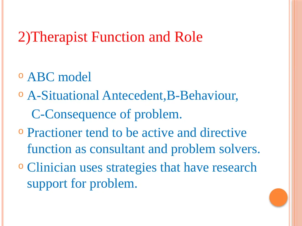 PSYCHOTHERAPEUTICS BEHAVIOURAL THERAPY CONTENTS - slide 9 of 20