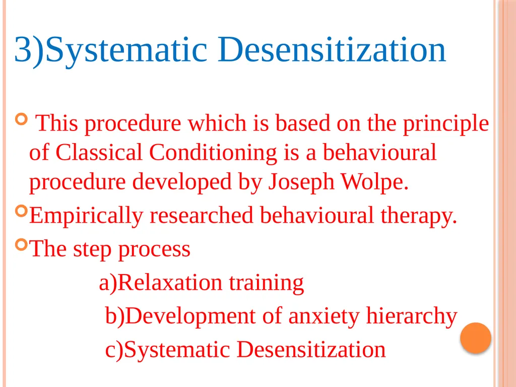 PSYCHOTHERAPEUTICS BEHAVIOURAL THERAPY CONTENTS - slide 15 of 20