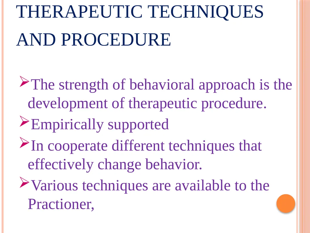 PSYCHOTHERAPEUTICS BEHAVIOURAL THERAPY CONTENTS - slide 12 of 20
