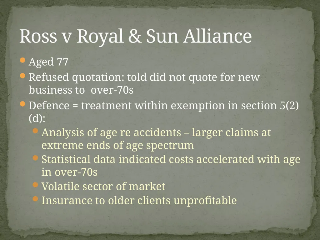 ATTITUDES TO HEALTH AND AGE IN INSURANCE: SOME - slide 8 of 21