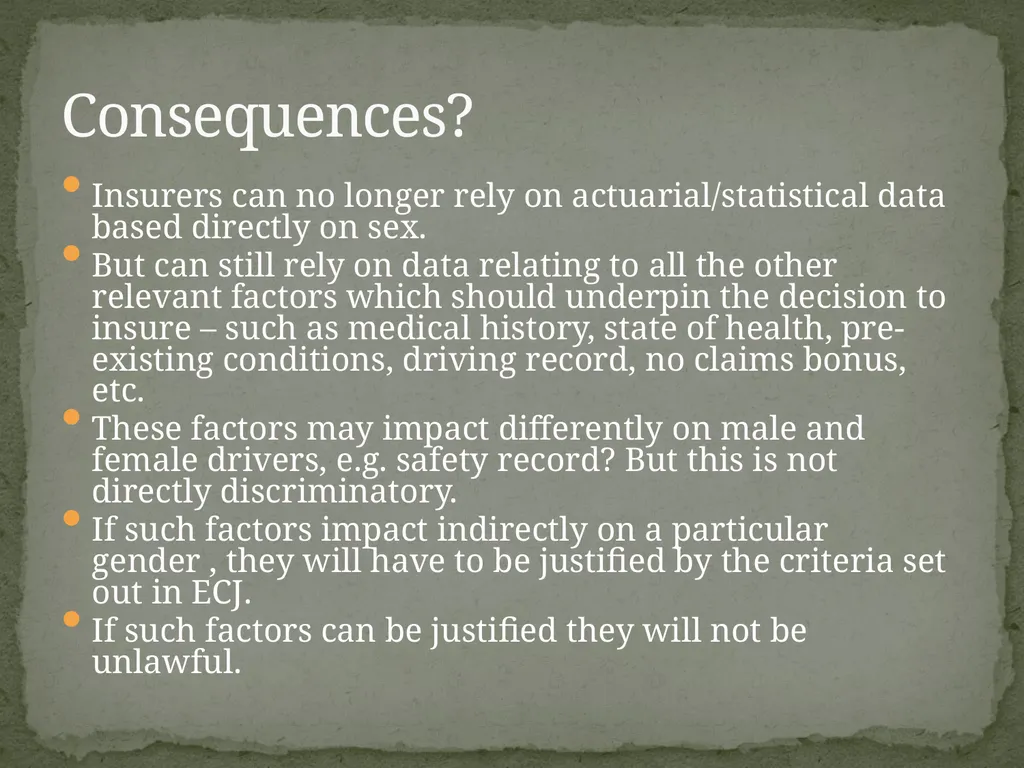 ATTITUDES TO HEALTH AND AGE IN INSURANCE: SOME - slide 19 of 21