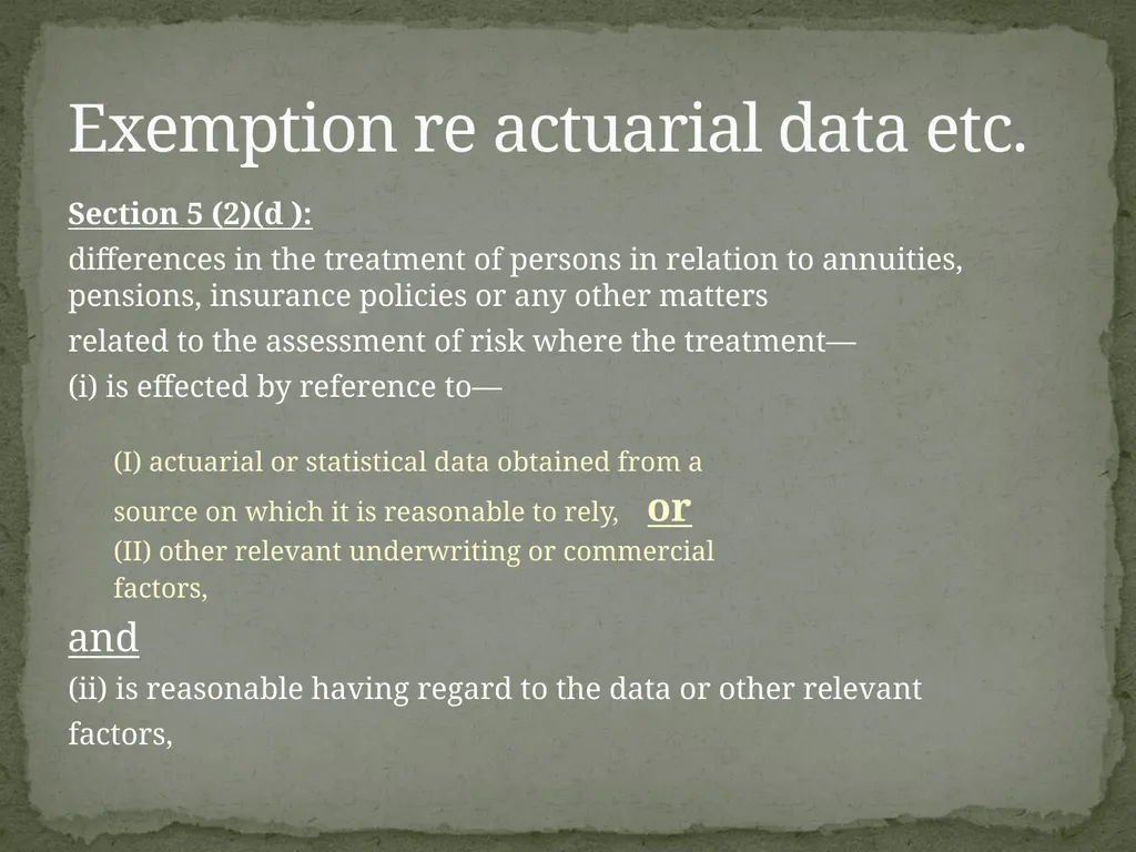 ATTITUDES TO HEALTH AND AGE IN INSURANCE: SOME - slide 7 of 21