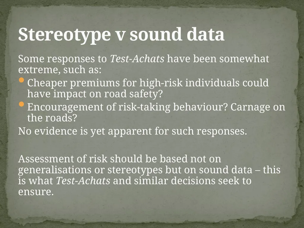 ATTITUDES TO HEALTH AND AGE IN INSURANCE: SOME - slide 21 of 21