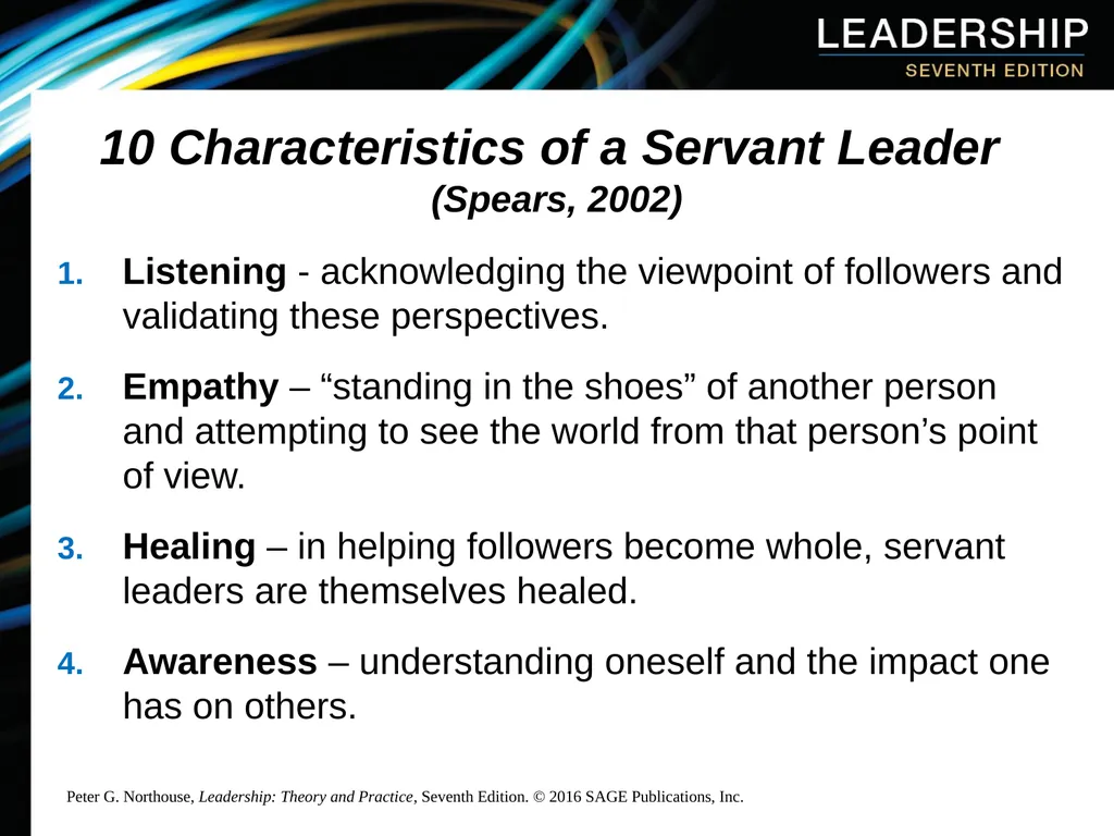 Chapter 10: Servant Leadership Overview Servant - slide 7 of 21