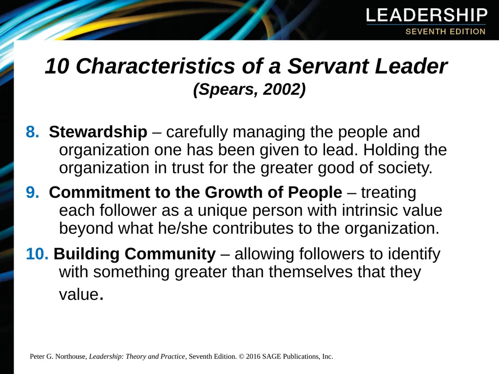 Chapter 10: Servant Leadership Overview Servant - slide 9 of 21