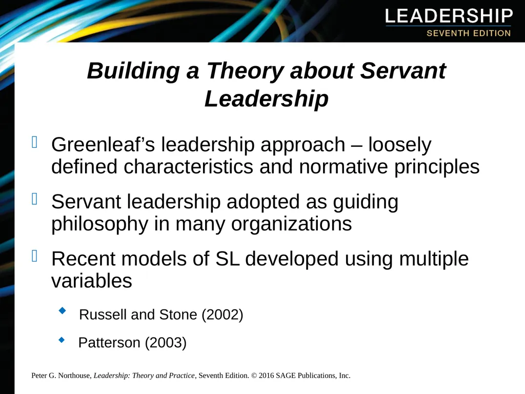 Chapter 10: Servant Leadership Overview Servant - slide 10 of 21