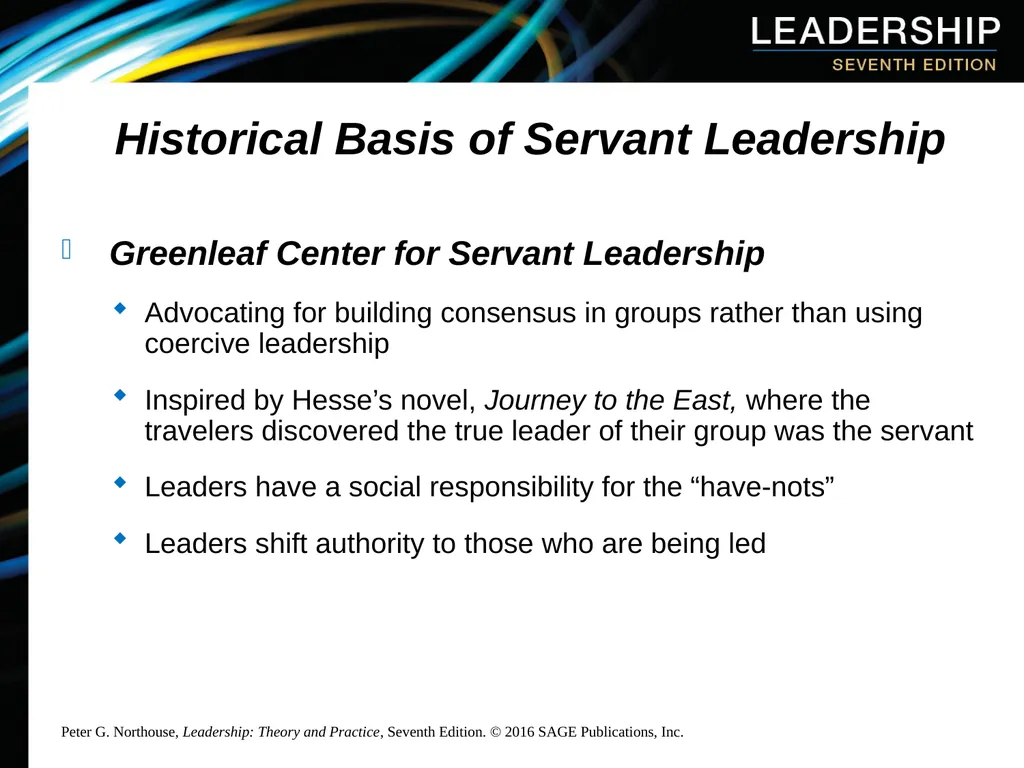 Chapter 10: Servant Leadership Overview Servant - slide 6 of 21