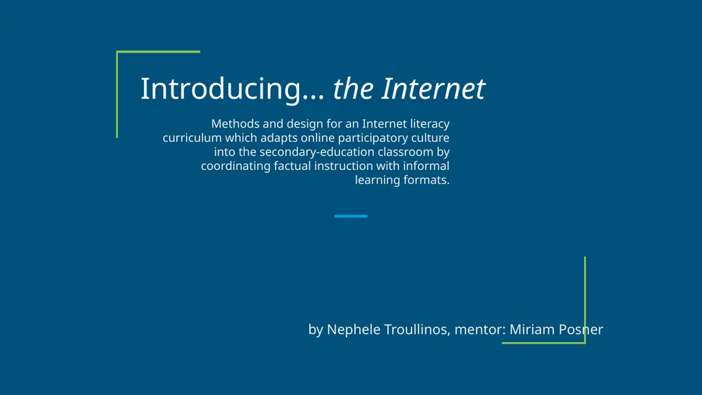 Introducing... the Internet by Nephele Troullinos, - slide 1 of 6
