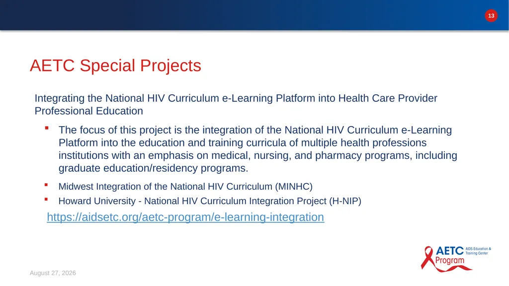 An Introduction to the AIDS Education & Training - slide 13 of 16