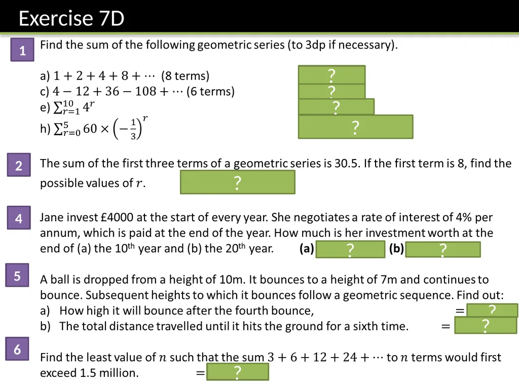 C2 Chapter 7: Geometric Series Dr J Frost - slide 14 of 22