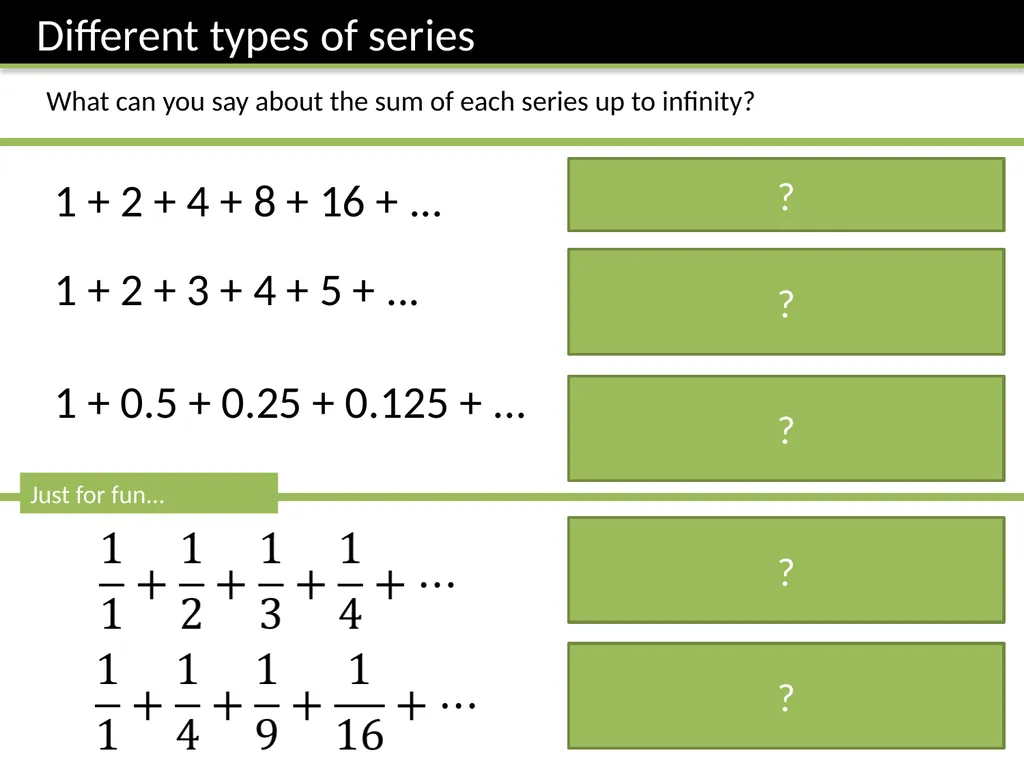 C2 Chapter 7: Geometric Series Dr J Frost - slide 15 of 22