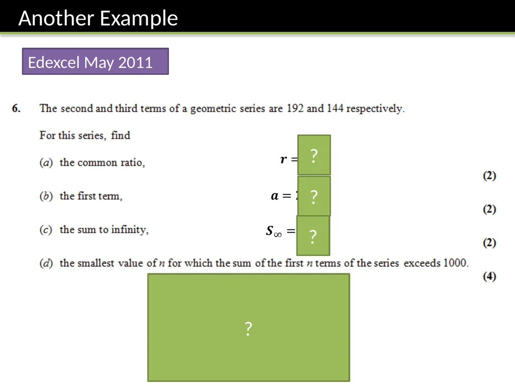 C2 Chapter 7: Geometric Series Dr J Frost - slide 21 of 22