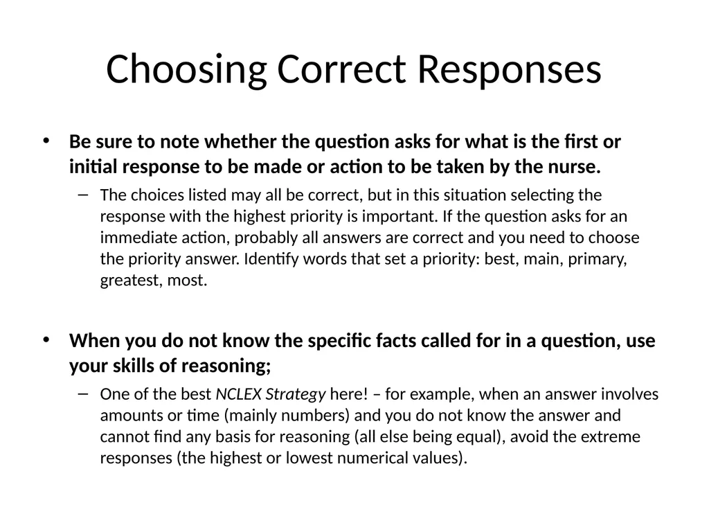 NCLEX Strategies Application of knowledge Types of - slide 13 of 22