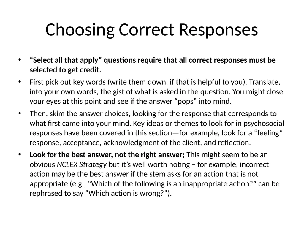 NCLEX Strategies Application of knowledge Types of - slide 14 of 22
