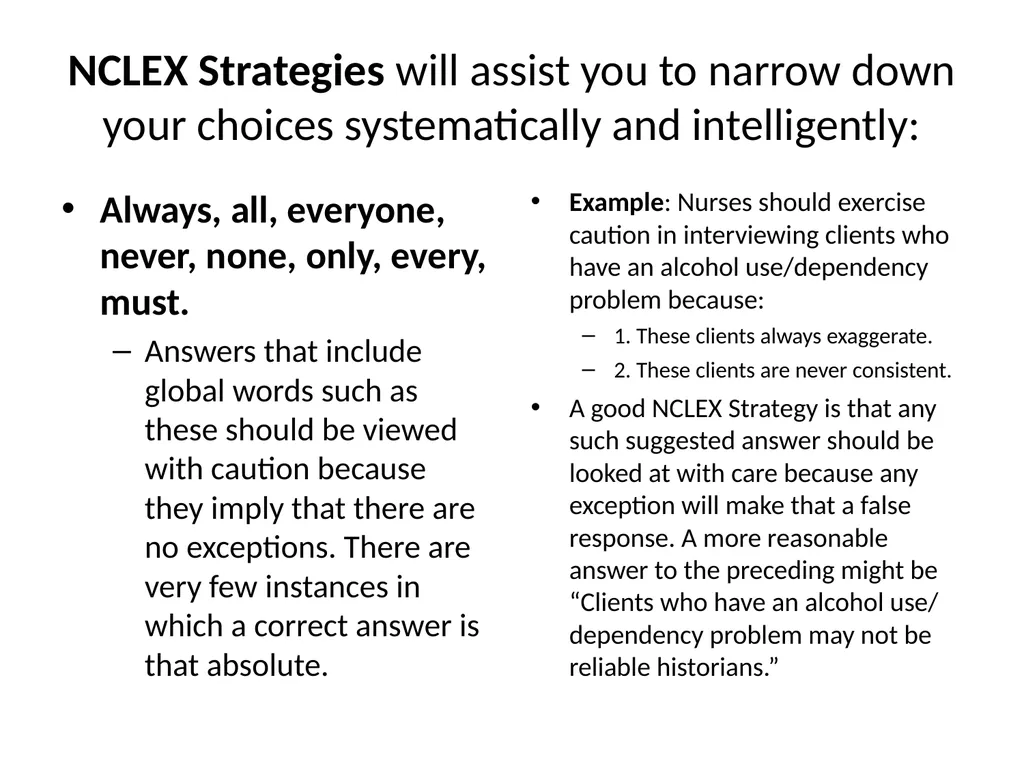 NCLEX Strategies Application of knowledge Types of - slide 4 of 22