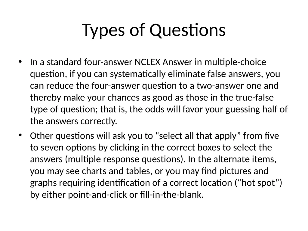NCLEX Strategies Application of knowledge Types of - slide 2 of 22