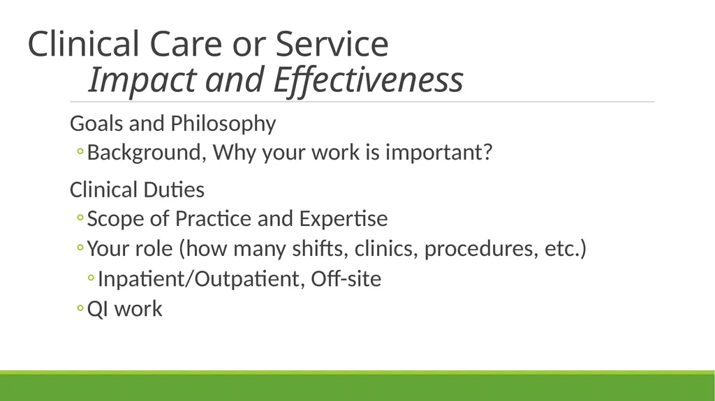 Building your Clinical Portfolio: Showcasing your - slide 10 of 16
