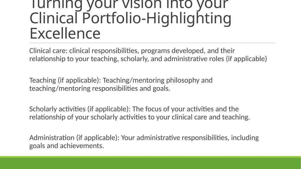 Building your Clinical Portfolio: Showcasing your - slide 8 of 16