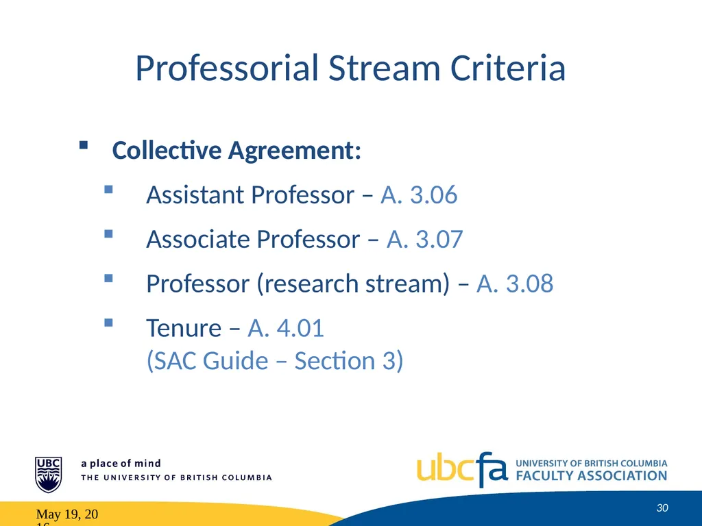 Tenure and Promotion Workshop Research Stream May - slide 30 of 52