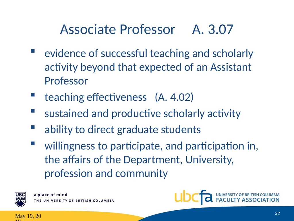 Tenure and Promotion Workshop Research Stream May - slide 32 of 52