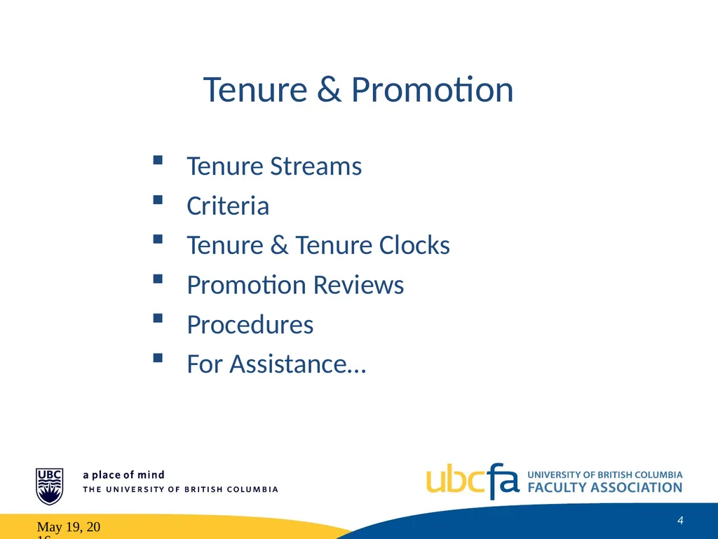 Tenure and Promotion Workshop Research Stream May - slide 4 of 52