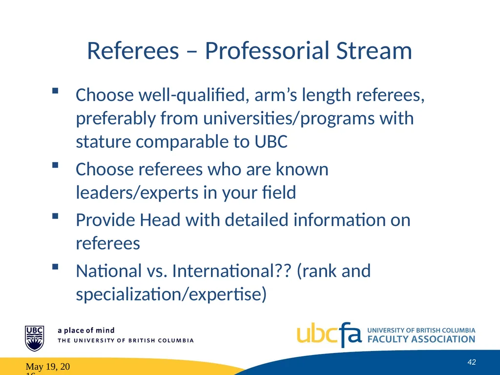 Tenure and Promotion Workshop Research Stream May - slide 42 of 52