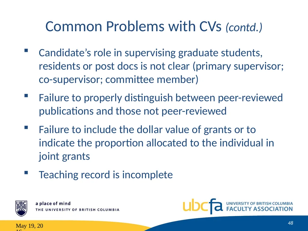 Tenure and Promotion Workshop Research Stream May - slide 48 of 52