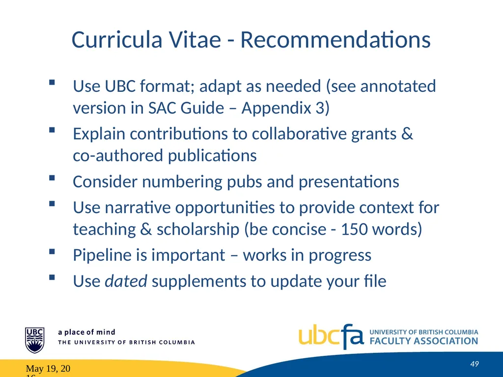 Tenure and Promotion Workshop Research Stream May - slide 49 of 52