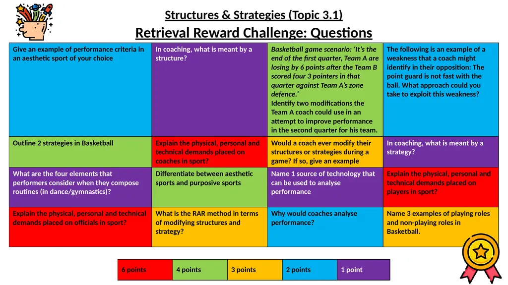 Retrieval Reward Challenge: Questions Structures & - slide 1 of 2