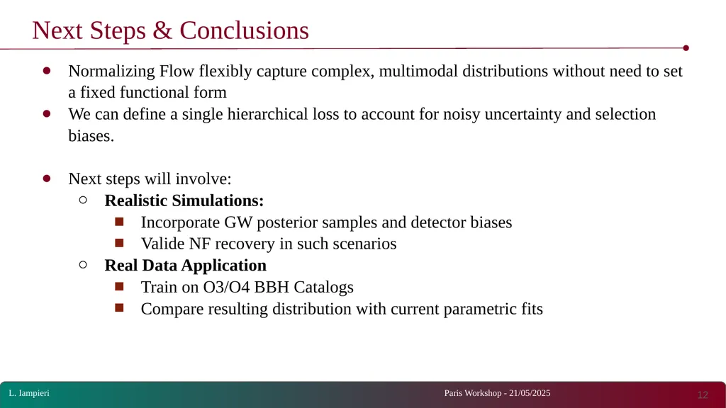 Non-Parametric Normalizing Flow Modeling of Binary - slide 12 of 12