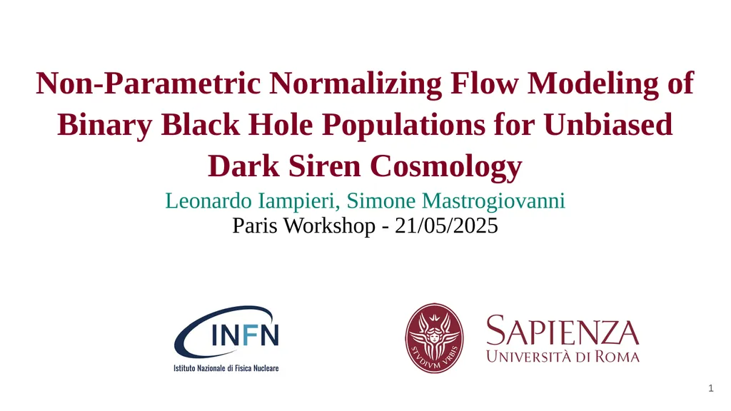 Non-Parametric Normalizing Flow Modeling of Binary - slide 1 of 12
