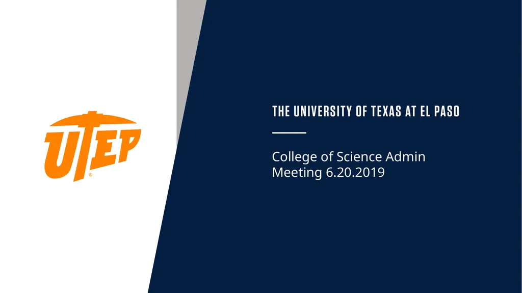 College of Science Admin Meeting 6.20.2019 Today’s - slide 1 of 21
