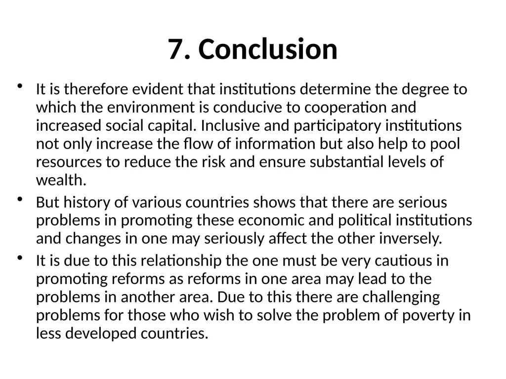 ROLE OF INSTITUTION IN ECONOMIC DEVELOPMENT - slide 13 of 13