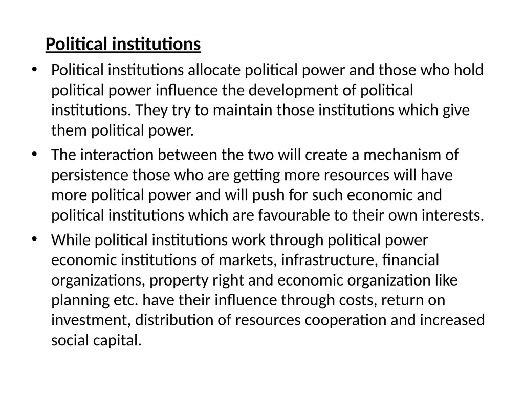 ROLE OF INSTITUTION IN ECONOMIC DEVELOPMENT - slide 8 of 13