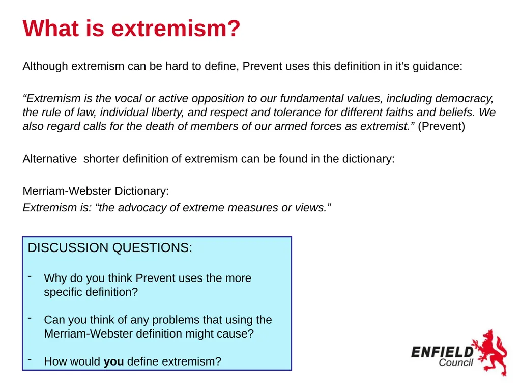 Preventing Radicalisation www.enfield.gov.uk - slide 5 of 18
