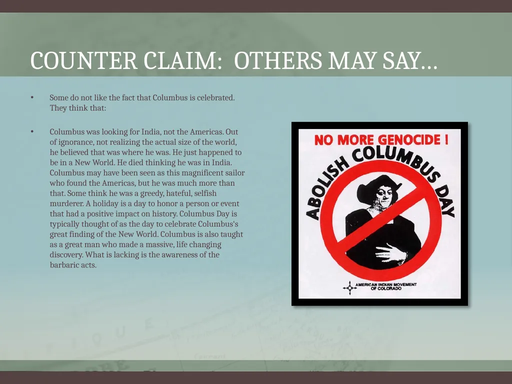 Christopher Columbus by: Lauren Thomas and Lexi - slide 13 of 16
